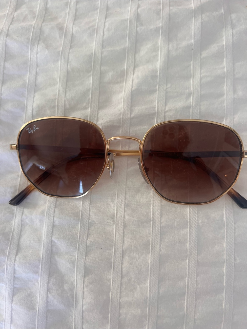 Ray-Ban Gold Frame Brown Lens Women's Sunglasses - Square